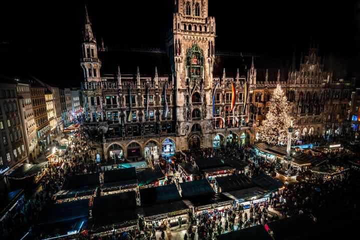 a view of a city at night