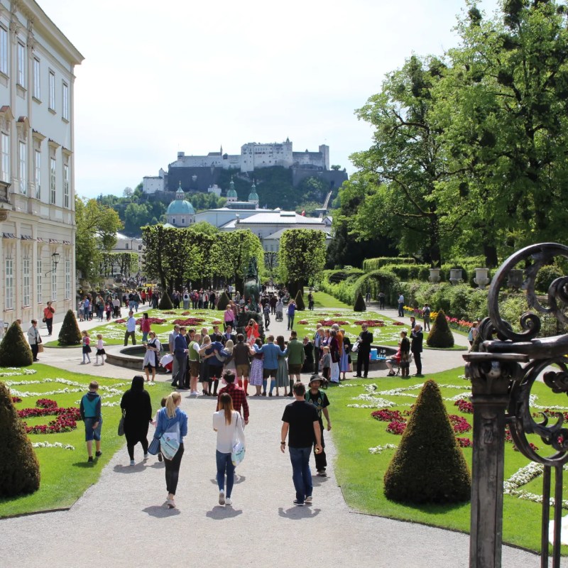 a group of people in a park
